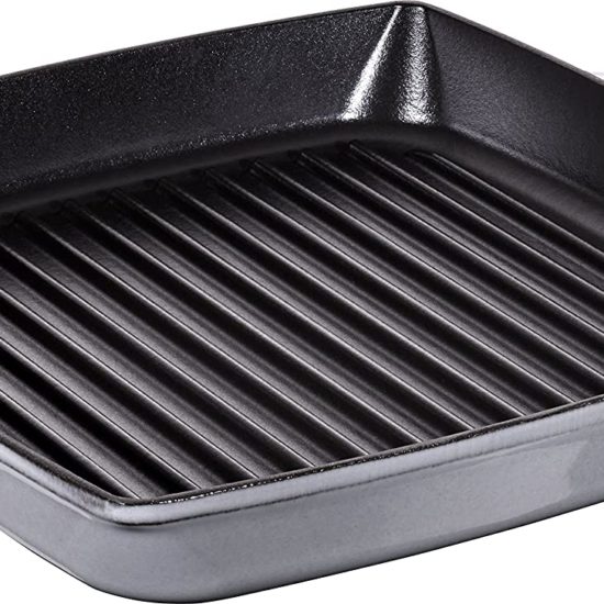 Grill 33x33 in ghisa vetrificata smaltata Staub grigio