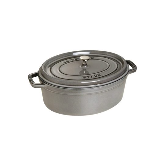 Cocotte Ovale 31cm in ghisa vetrificata smaltata Staub grigia