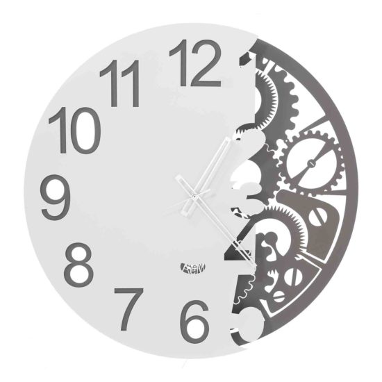Orologio Arti & Mestieri da parete Full Meccano ardesia e bianco