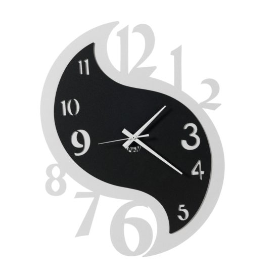 Orologio Arti & Mestieri da parete Karma Nero e bianco marmo