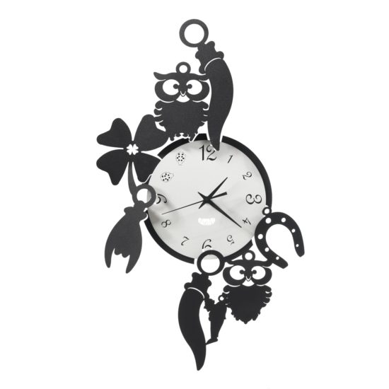 Orologio Arti & Mestieri da parete Good Luck Nero e Bianco marmo