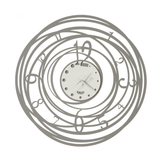 Orologio Arti & Mestieri da parete piccolo Ghirigoro Fango e Avorio