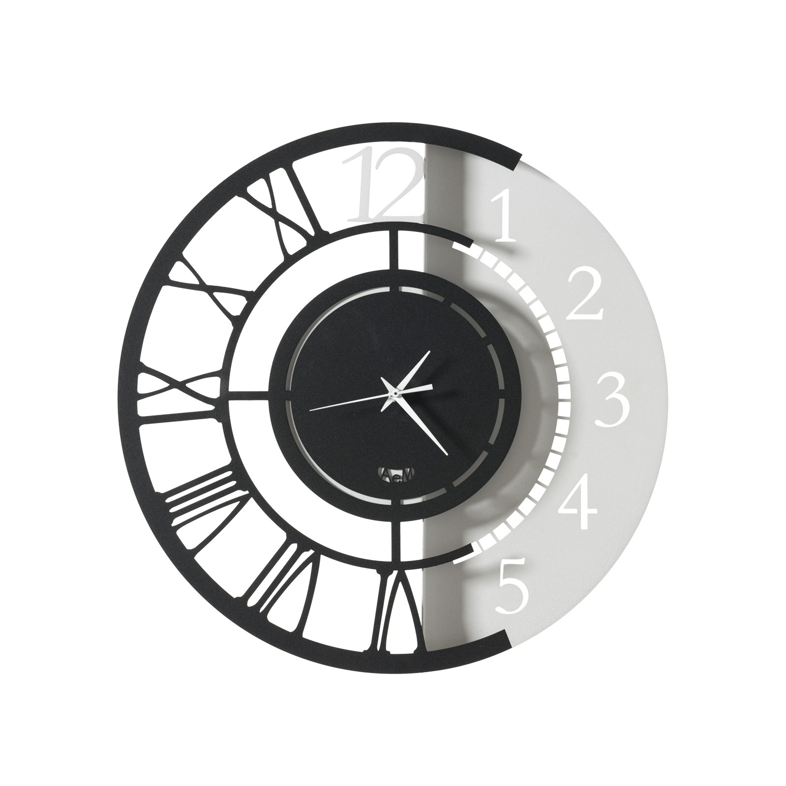Orologio Arti & Mestieri da parete Full Metal Jack piccolo Nero e Bianco marmo