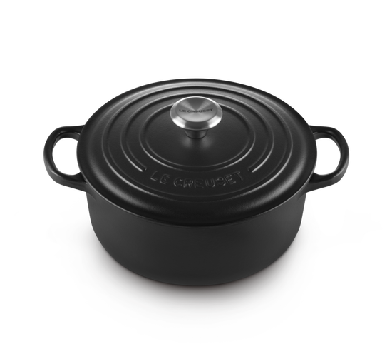 Cocotte rotonda 24cm in ghisa vetrificata Le Creuset Nera interno nero