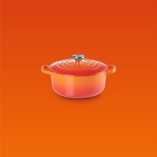 Cocotte rotonda 26cm in ghisa vetrificata Le Creuset Arancio