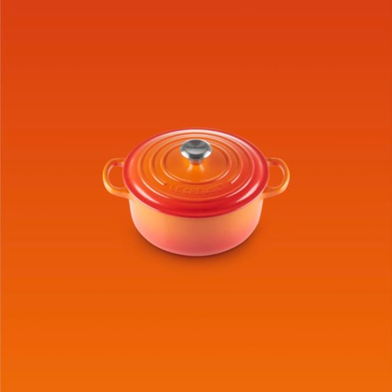 Cocotte rotonda 20cm in ghisa vetrificata Le Creuset Arancio