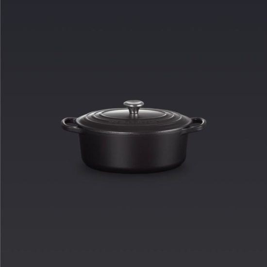 Cocotte ovale 29cm in ghisa vetrificata Le Creuset Nera interno nero