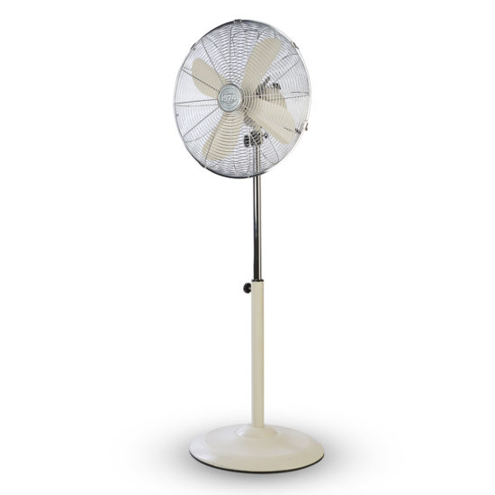 Ventilatore Piantana 40 cm in metallo, Vintage Avorio